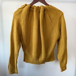 Golden Knit Cowl Neck Sweater